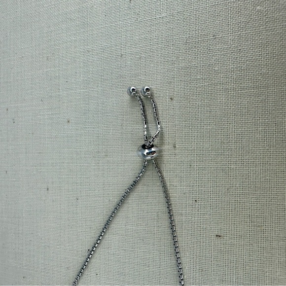 Sapphire & 925 Sterling Silver Signed Fine Adjustable Chain Bracelet 4g - Picture 2 of 8